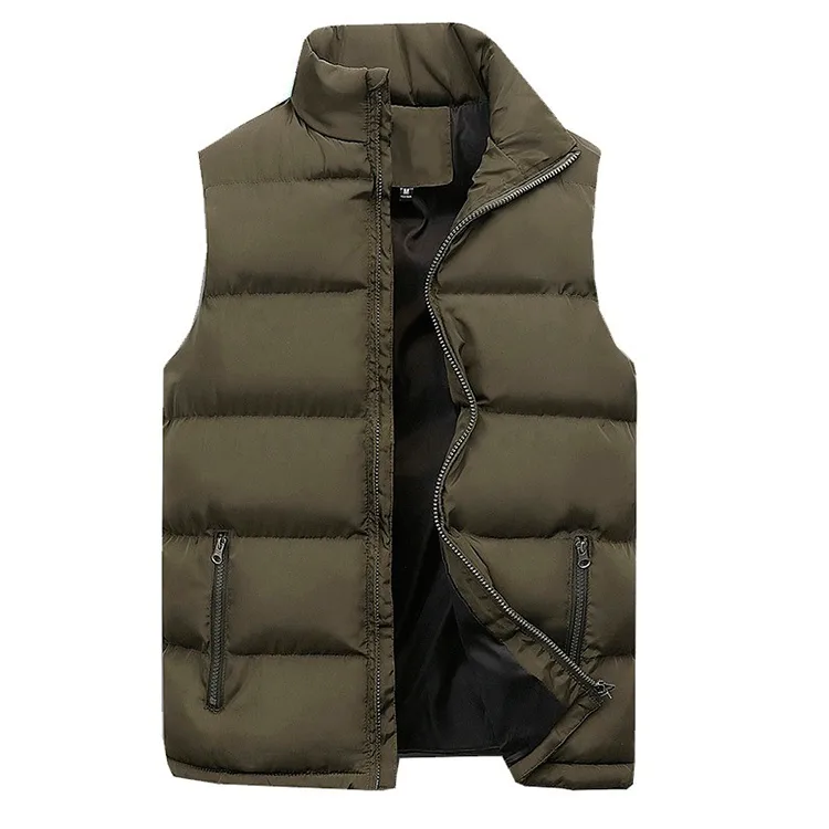 New Men's Cotton-Padded Coat Vest Men's Casual Warm-Keeping Cotton Clothing Cotton Vest Sleeveless Vest