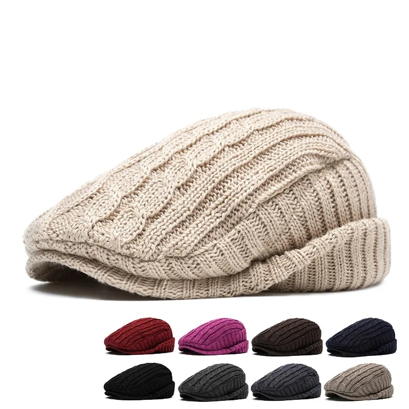 Men's Vacation Simple Style Solid Color Flat Eaves Beret Hat