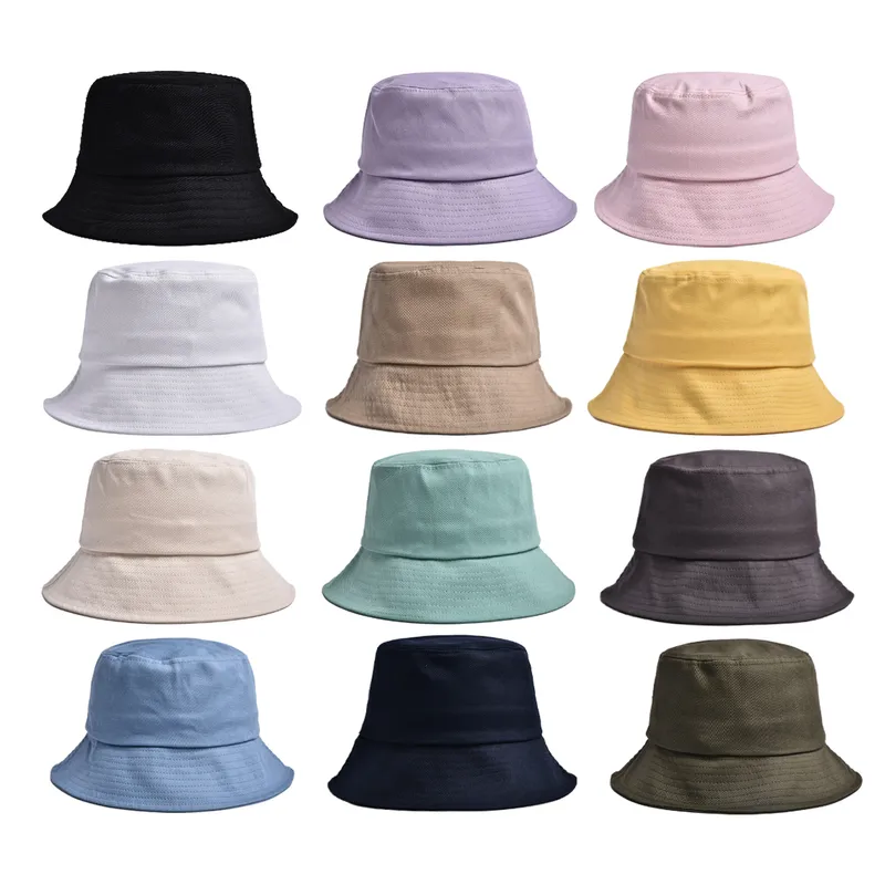 Unisex Simple Style Classic Style Solid Color Big Eaves Bucket Hat