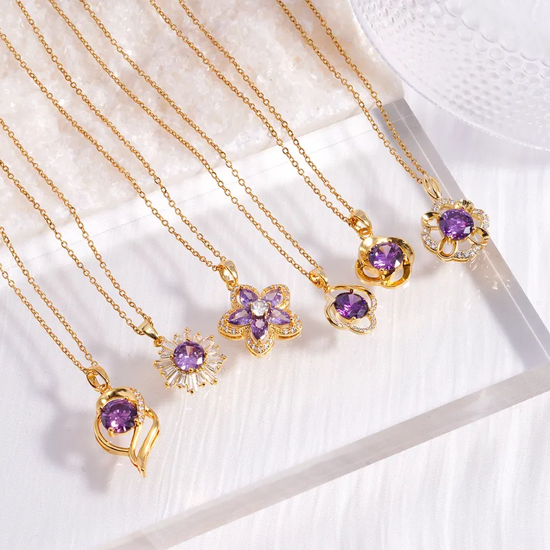 Glam Simple Style Geometric Heart Shape 304 Stainless Steel Copper Women's Pendant Necklace