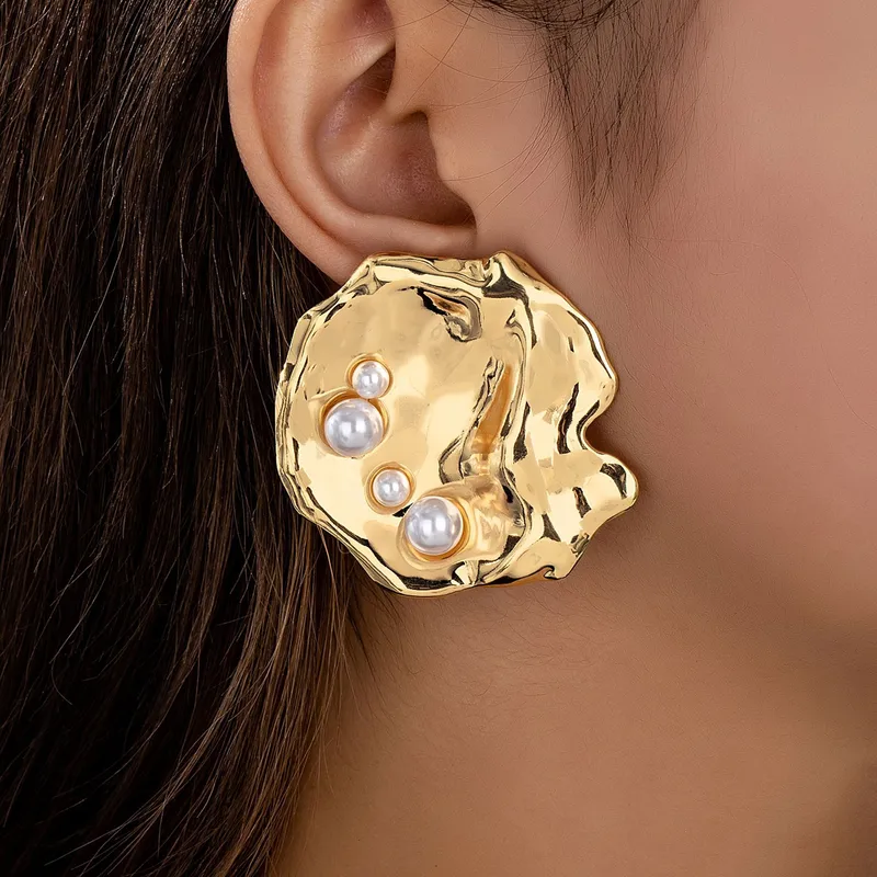 1 Pair Classic Style Irregular Plating Alloy Imitation Pearl Ear Studs