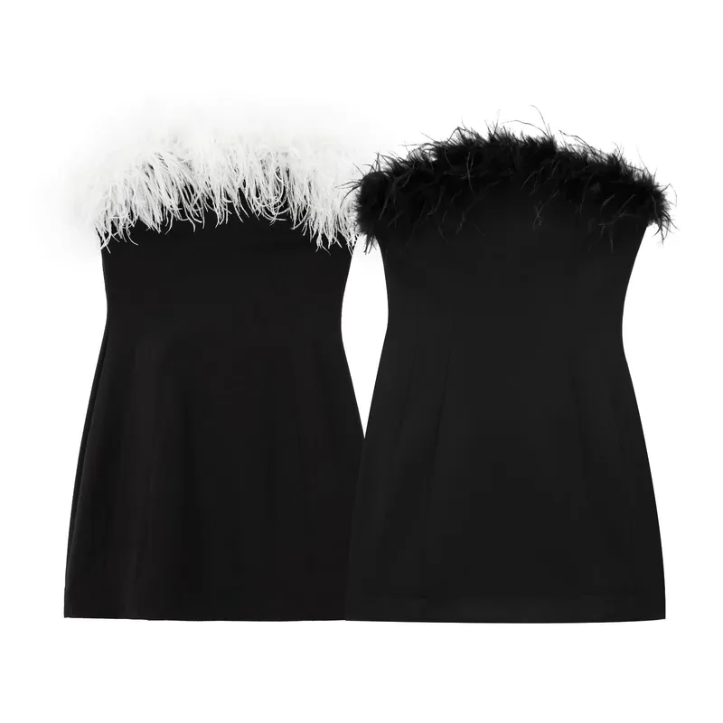 Women's Hip Skirt Sexy Strapless Sleeveless Solid Color Above Knee Holiday Banquet Selfie