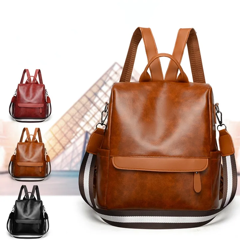 Waterproof Anti-theft Solid Color Casual Women's Backpack