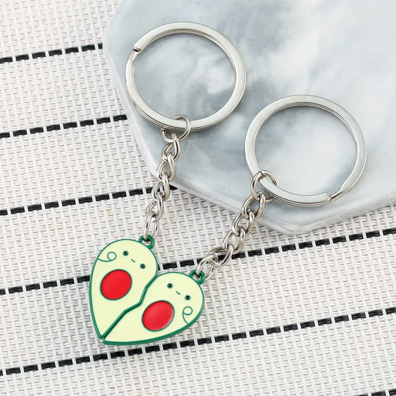 Cartoon Style Cute Heart Shape Avocado Alloy Valentine'S Day Unisex Bag Pendant Keychain