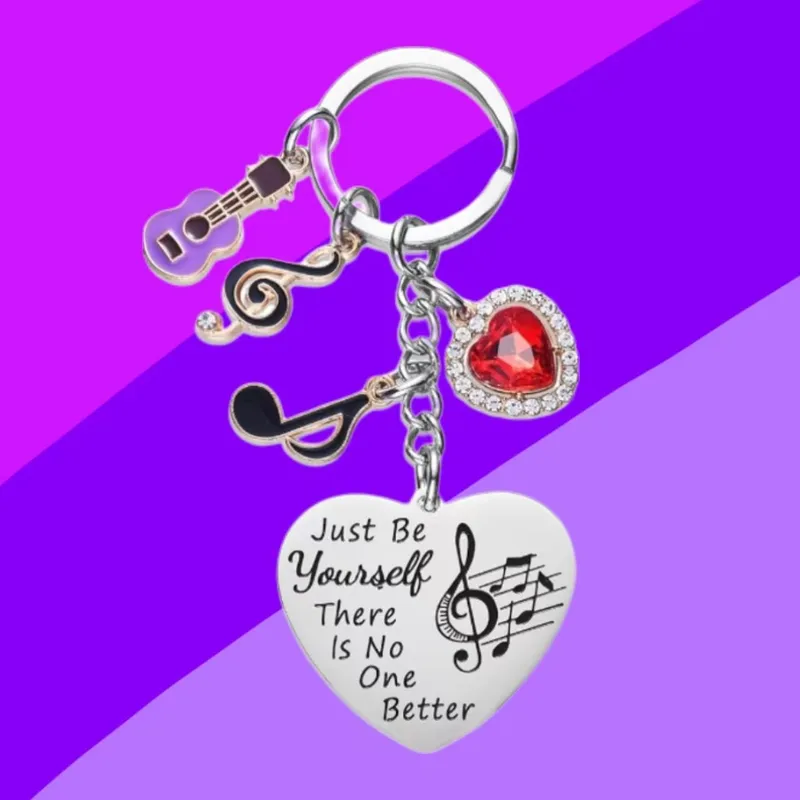 Simple Style Letter Heart Shape Notes 201 Stainless Steel Inlay Zircon Unisex Unisex Keychain