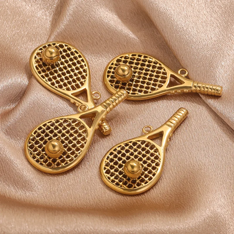 IG Style Simple Style Tennis Racket 304 Stainless Steel Plating DIY Jewelry Accessories