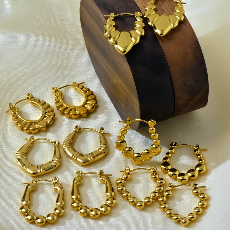 1 Set 1 Pair Elegant Irregular Irregular 304 Stainless Steel 18K Gold Plated Earrings