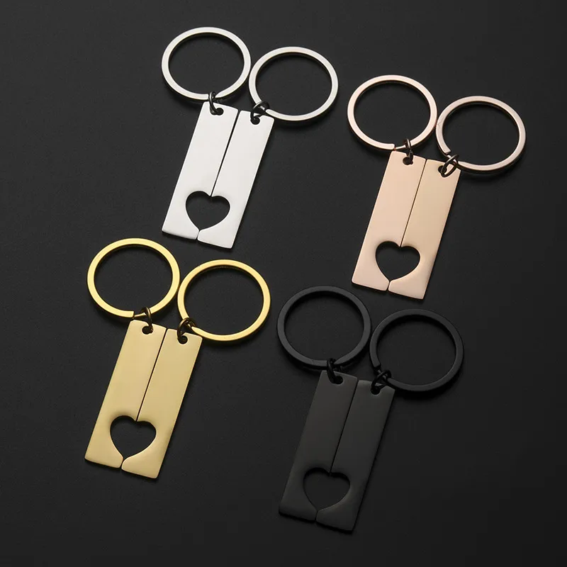 Classic Style Customization Laser Engraving Heart Shape 201 Stainless Steel Plating Unisex Bag Pendant Keychain