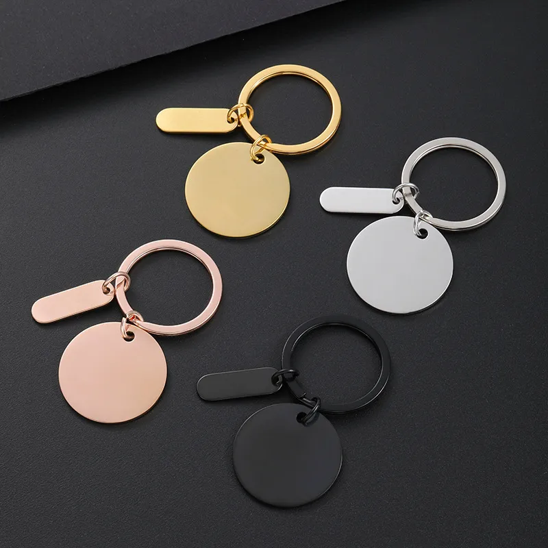 Basic Modern Style Geometric Customization Laser Engraving Metal Plating Unisex Bag Pendant Keychain