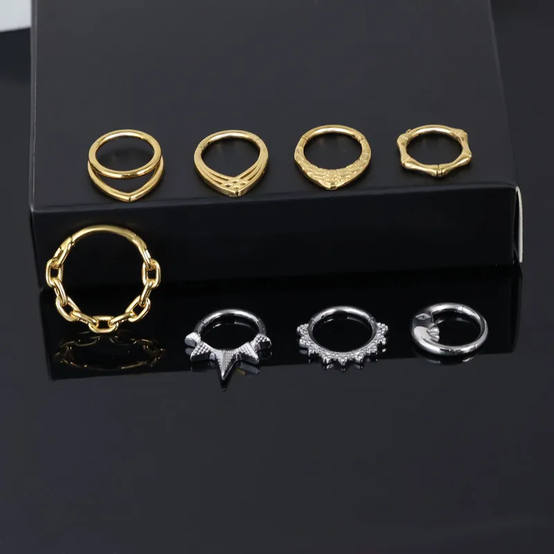 Classic Style Flower 304 Stainless Steel Plating Unisex Nose Ring