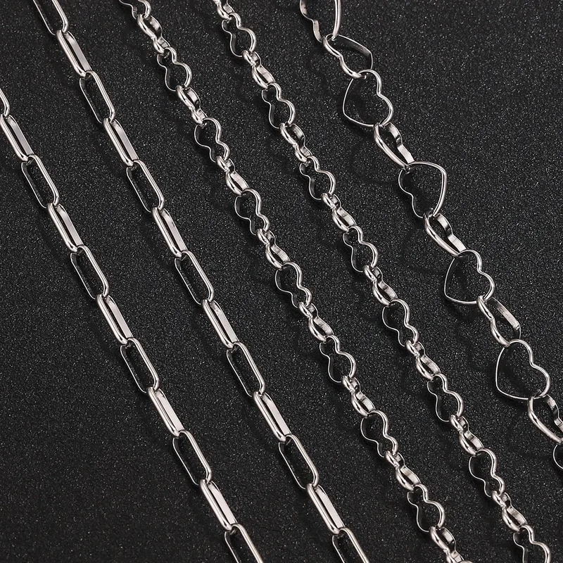 Vacation Classic Style Solid Color 304 Stainless Steel Plating Chain