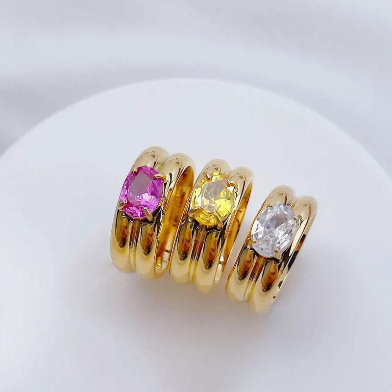 Retro Classic Style Geometric 304 Stainless Steel Irregular Plating Women's Rings