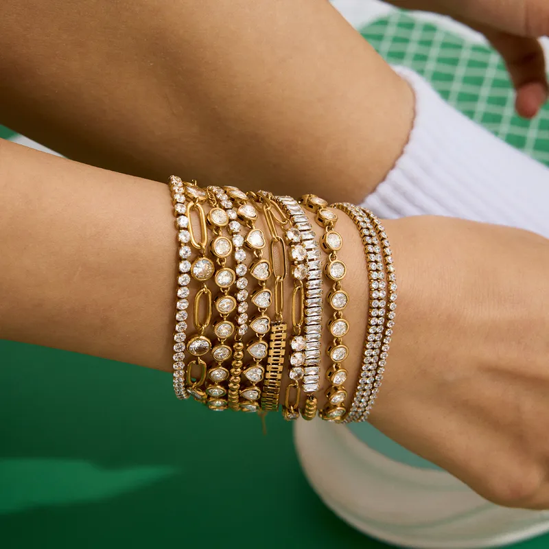 Basic Modern Style Geometric 316 Stainless Steel  Women's Bracelets Necklace