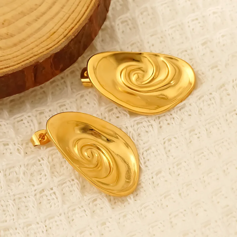 1 Pair Basic Geometric Plating Titanium Steel 18K Gold Plated Ear Studs