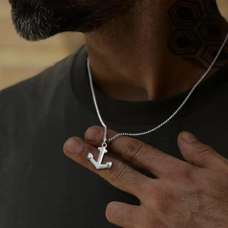 Simple Style Classic Style Anchor 201 Stainless Steel 304 Stainless Steel Men's Pendant Necklace