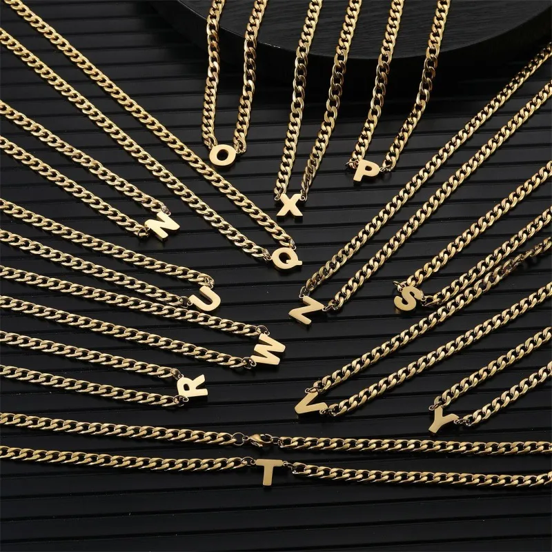 Retro Classic Style Letter Titanium Steel Polishing Men's Pendant Necklace