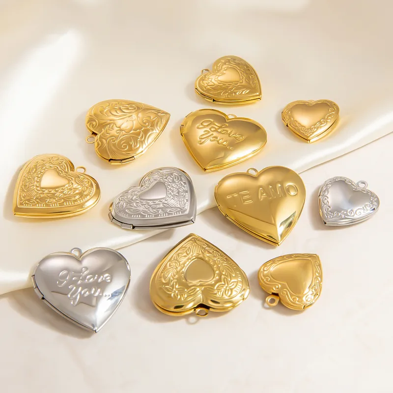 Retro Classic Style Heart Shape 304 Stainless Steel Plating DIY Ornament Accessories