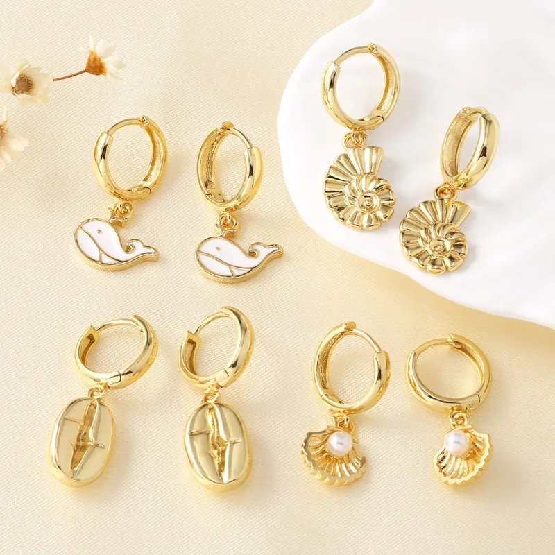 1 Pair Simple Style Solid Color Plating Copper Drop Earrings