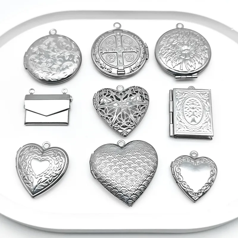 Retro Classic Style Heart Shape Jesus Fish Scales 304 Stainless Steel Plating DIY Ornament Accessories