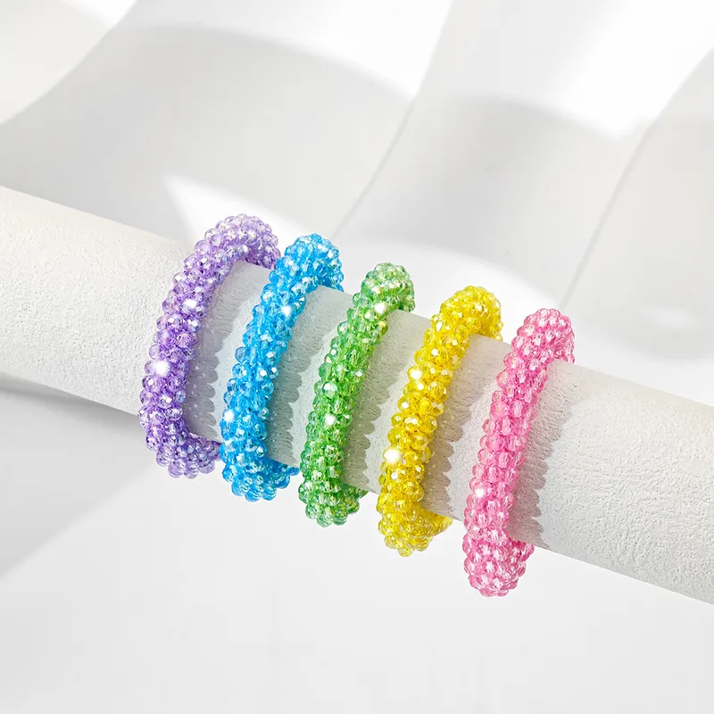 Casual Simple Style Solid Color Glass Unisex Bracelets