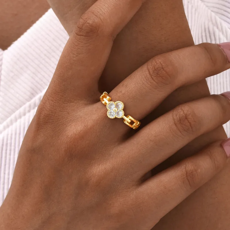 Wholesale Jewelry Classic Style Artistic Copper Zircon Plating Open Rings