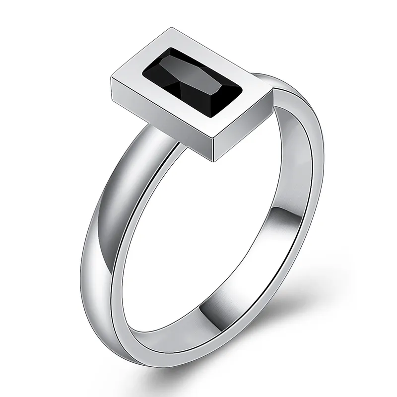 Simple Style Solid Color Titanium Steel Plating Women's Rings