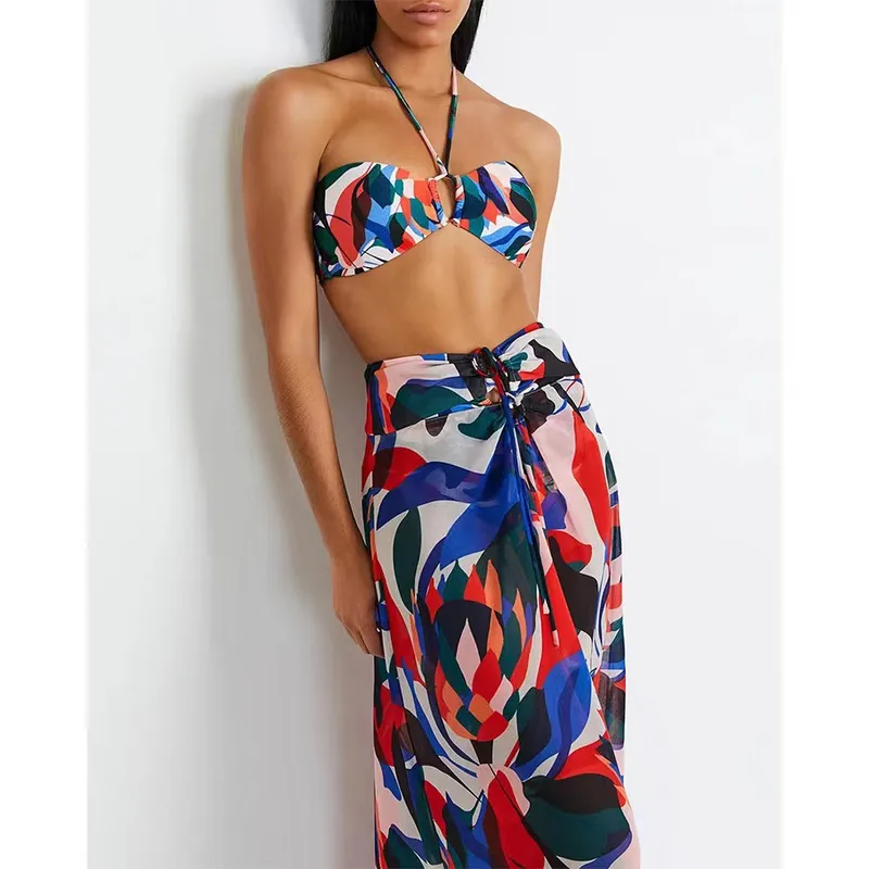 Women's Elegant Sexy Printing 2 Pieces Set 3 Pieces Set 1 PCS/Package Swimwear