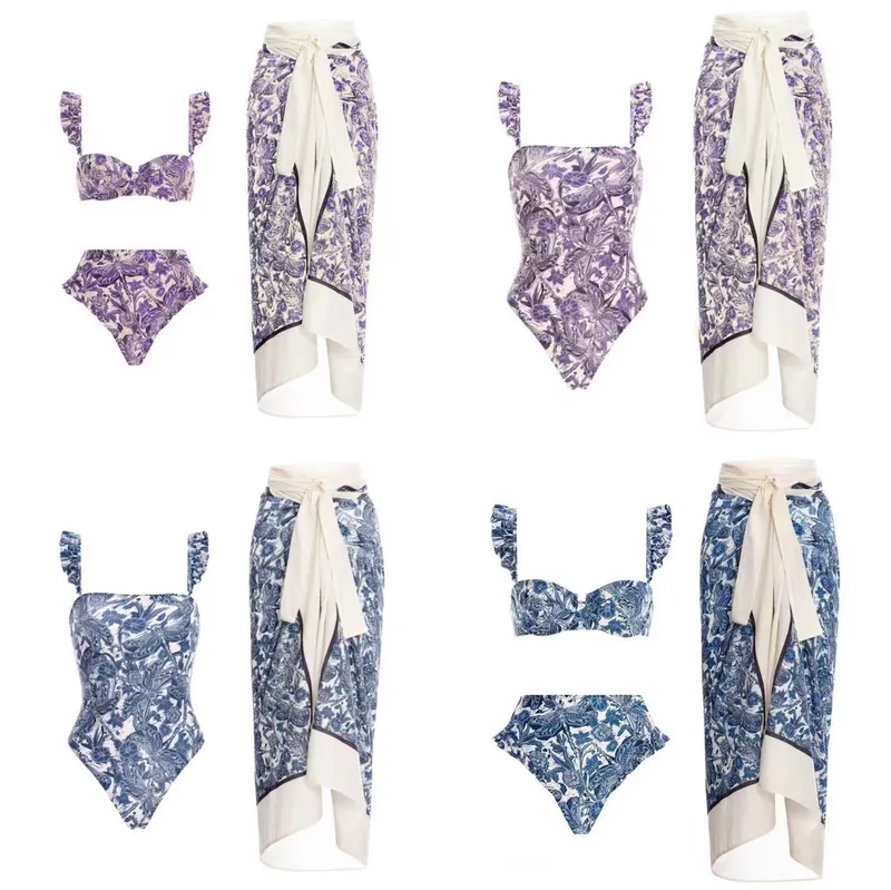 Women's Casual Elegant Printing 2 Pieces Set 3 Pieces Set 1 PCS/Package Swimwear