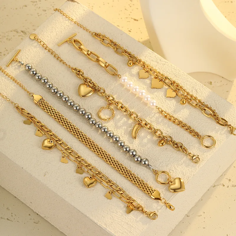 IG Style Classic Style Commute Heart Shape 304 Stainless Steel Unisex Bracelets