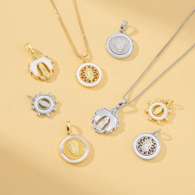 Basic Solid Color Copper Plating Zircon 18K Gold Plated Charms