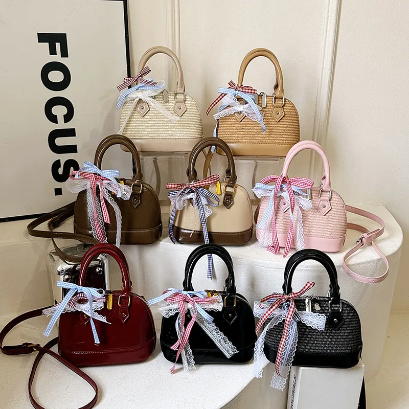 Women's Pu Leather Bow Knot Streetwear Shell Zipper Shoulder Bag