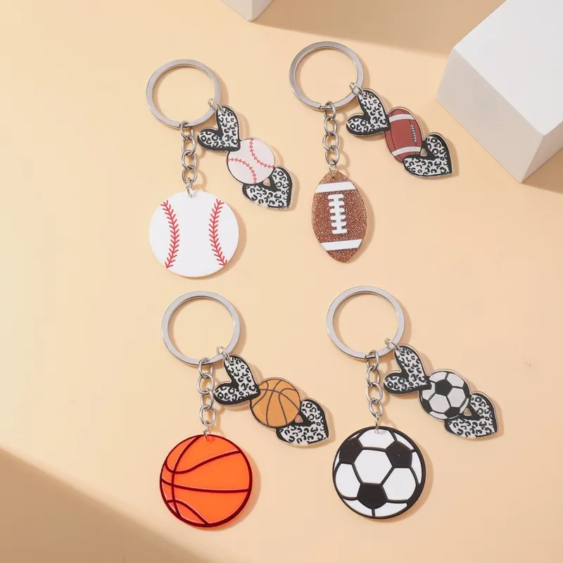 1 Piece Simple Style Sports Basketball Football Acrylic Unisex Keychain