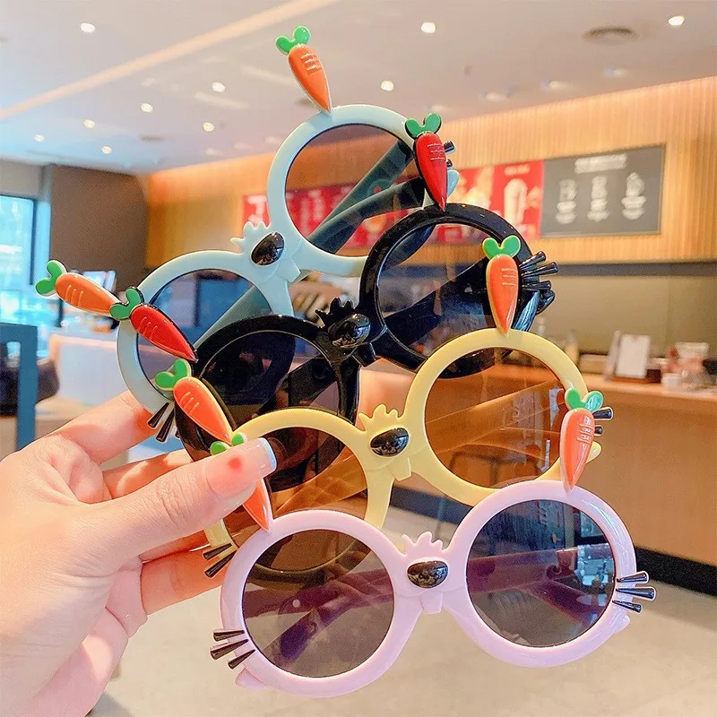 Cute Novelty Carrot Acrylic Round Frame Full Frame Glasses