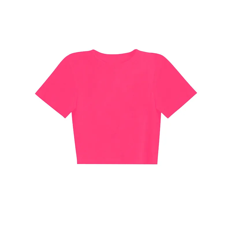220G# Short Slim-Fit Short-Sleeved T-shirt 40 Pieces 1*1 Rib 92% Cotton 8% Spandex Open Version Custom Design