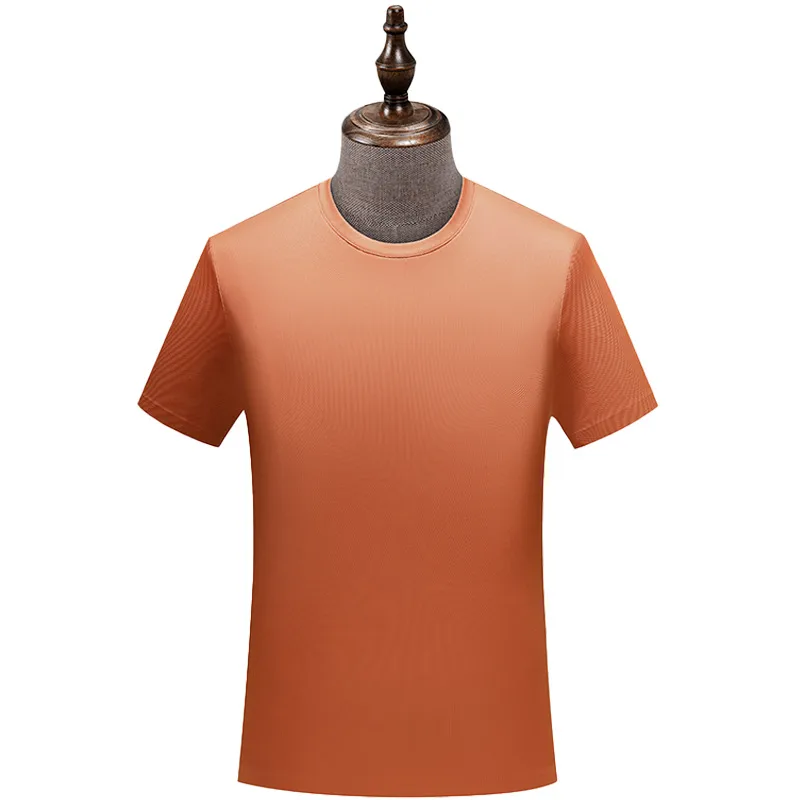 5A Antibacterial Ice Silk Seamless T-shirt Custom Printing Summer Nylon High Elastic Ice Feeling Short Sleeve Round Neck Custom Printed Logo