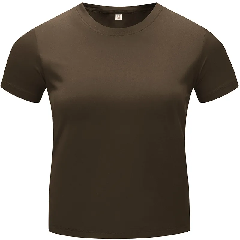 Women's Short-Sleeved T-shirt Custom Printed Logo Women's Korean-Style Casual Short Shipment Bottoming Shirt Women's Round Neck T-shirt Custom Picture Printing