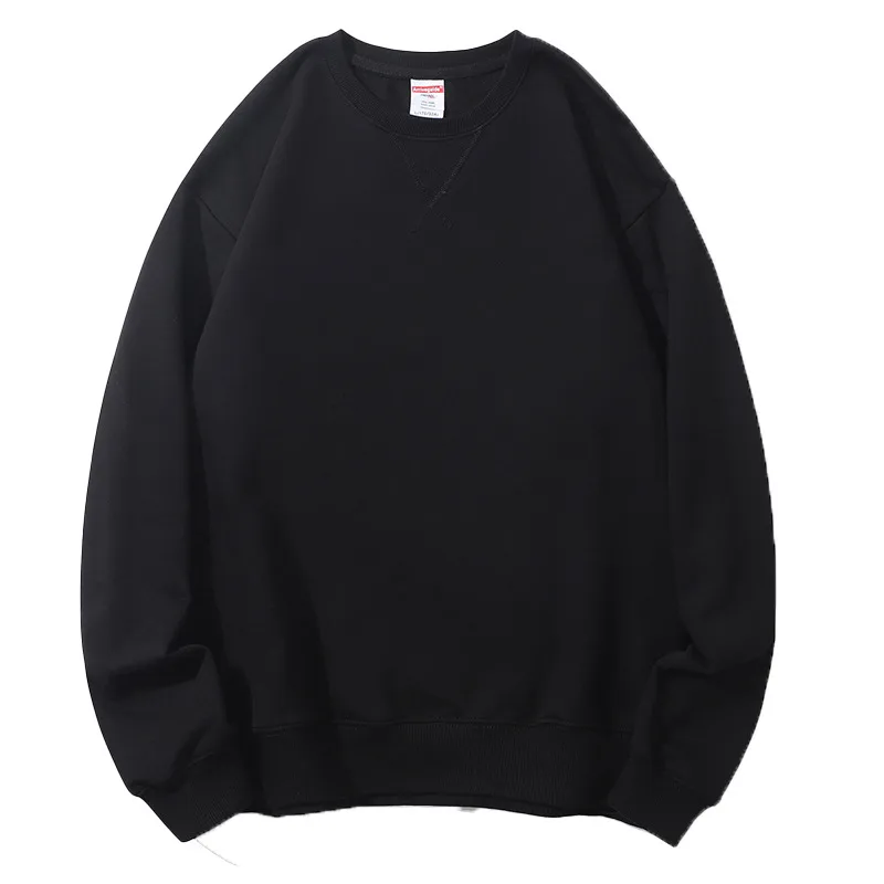 380G Cotton Heavy Terry Round Neck Sweater Printing Loose Shoulder Pullover Cotton Cultural Shirt Custom Logo