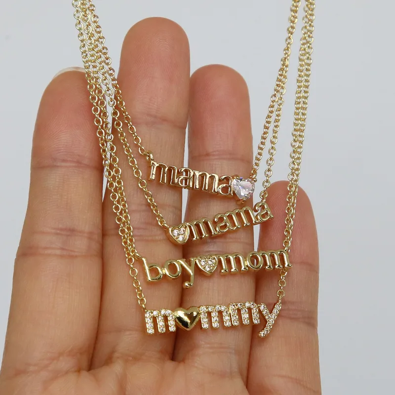 Simple Style Letter Copper Plating Mother'S Day Women's Pendant Necklace