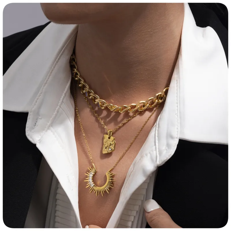 Modern Style Geometric Titanium Steel Men's Necklace