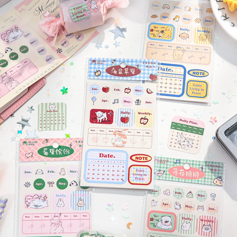 1 Set Animal Letter School Graduation Coated Paper Adhesive Sticker Cute Stickers