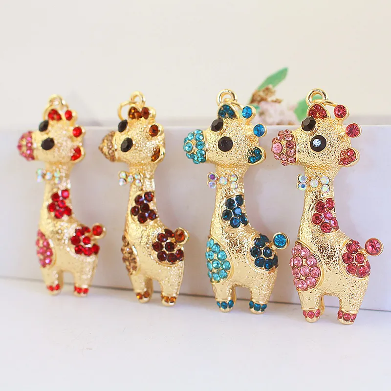 1 Piece Sweet Simple Style Giraffe Alloy Inlay Rhinestones Women's Keychain