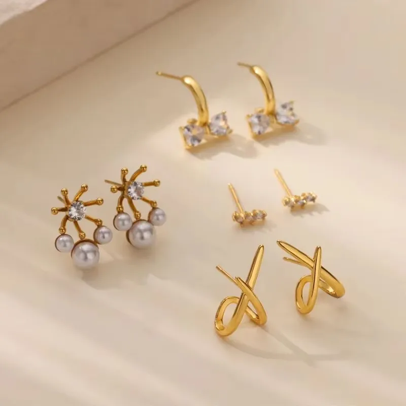 1 Pair Simple Style Geometric 304 Stainless Steel Ear Studs