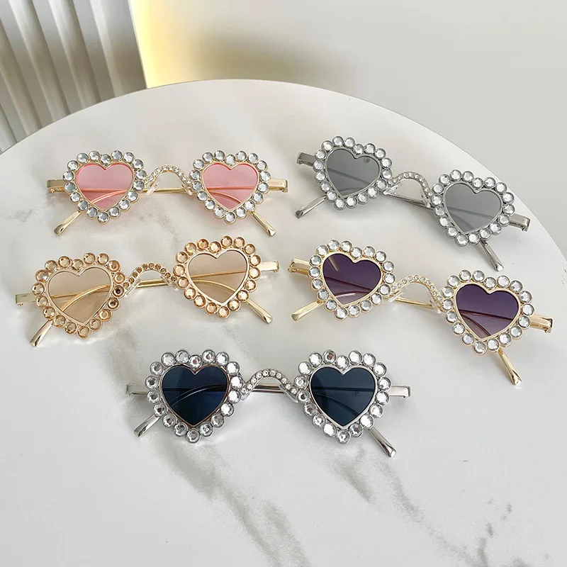 Hip-Hop Exaggerated Heart Shape Pc Heart Shape Full Frame Glasses
