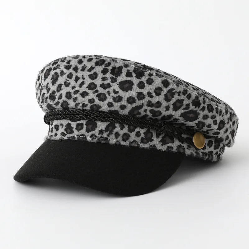 Women's Streetwear Leopard Wide Eaves Beret Hat