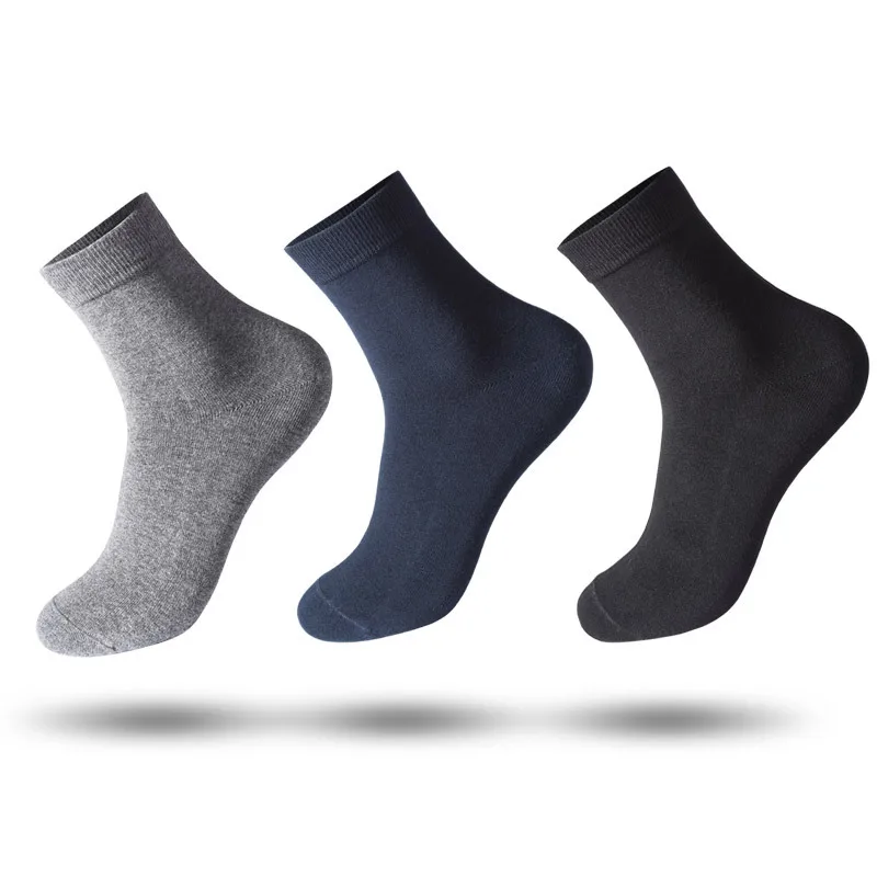 Men's Simple Style Solid Color Cotton Crew Socks