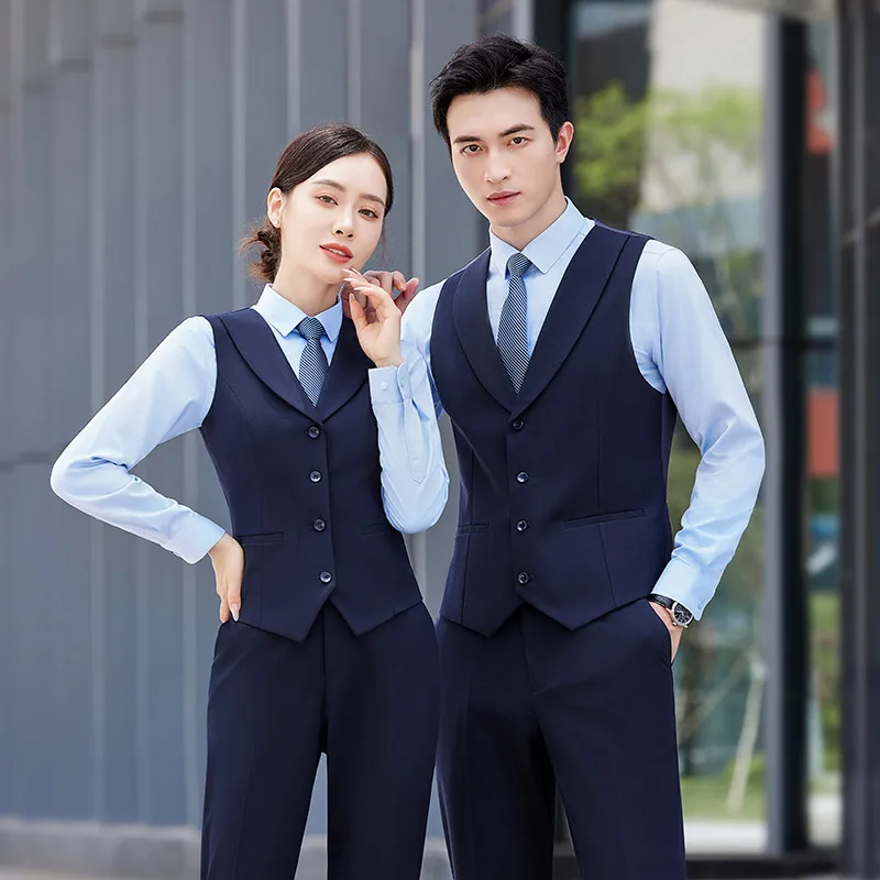 Men's Youth Solid Color Business Formal Wear V Neck Long Sleeve Slim Men's Business Suit