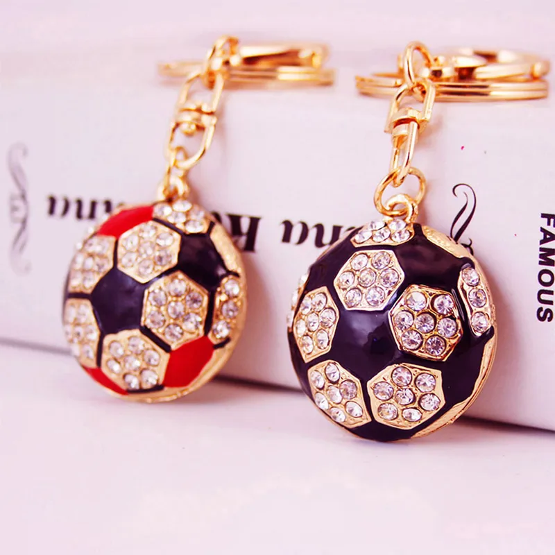 1 Piece Sweet Simple Style Football Alloy Inlay Rhinestones Unisex Keychain