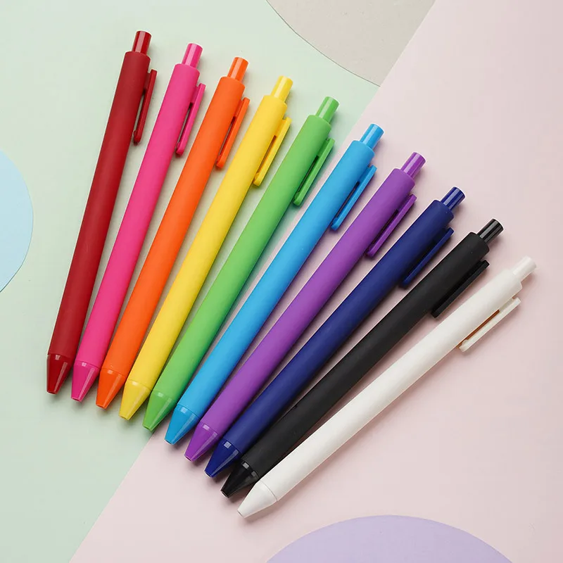 Pen Large Capacity Press Gel Pen Custom Logo Printing Candy Color Black Pen Signature Pen Ballpoint Pen Stationery Wholesale