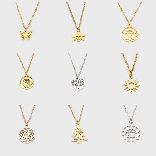 Wholesale Jewelry Fashion Lotus Stainless Steel Necklace