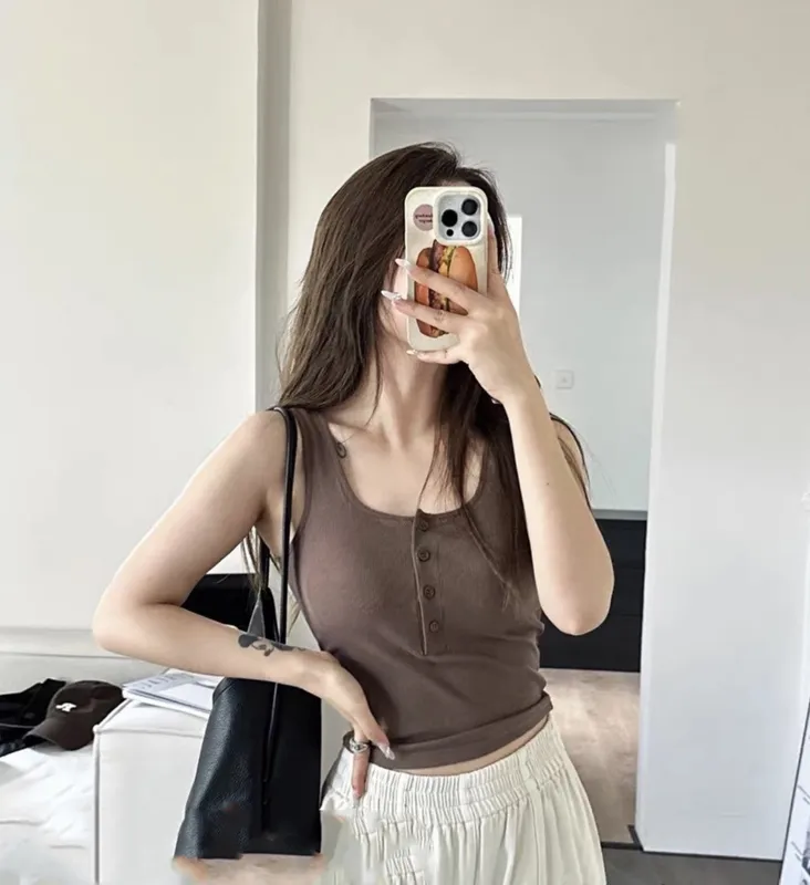 Women's Vest Tank Tops Backless Elegant Preppy Style Streetwear Solid Color